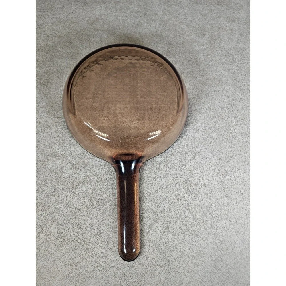 Visions Corning Ware Waffle Bottom Frying Pan Skillet Amber Glass 7